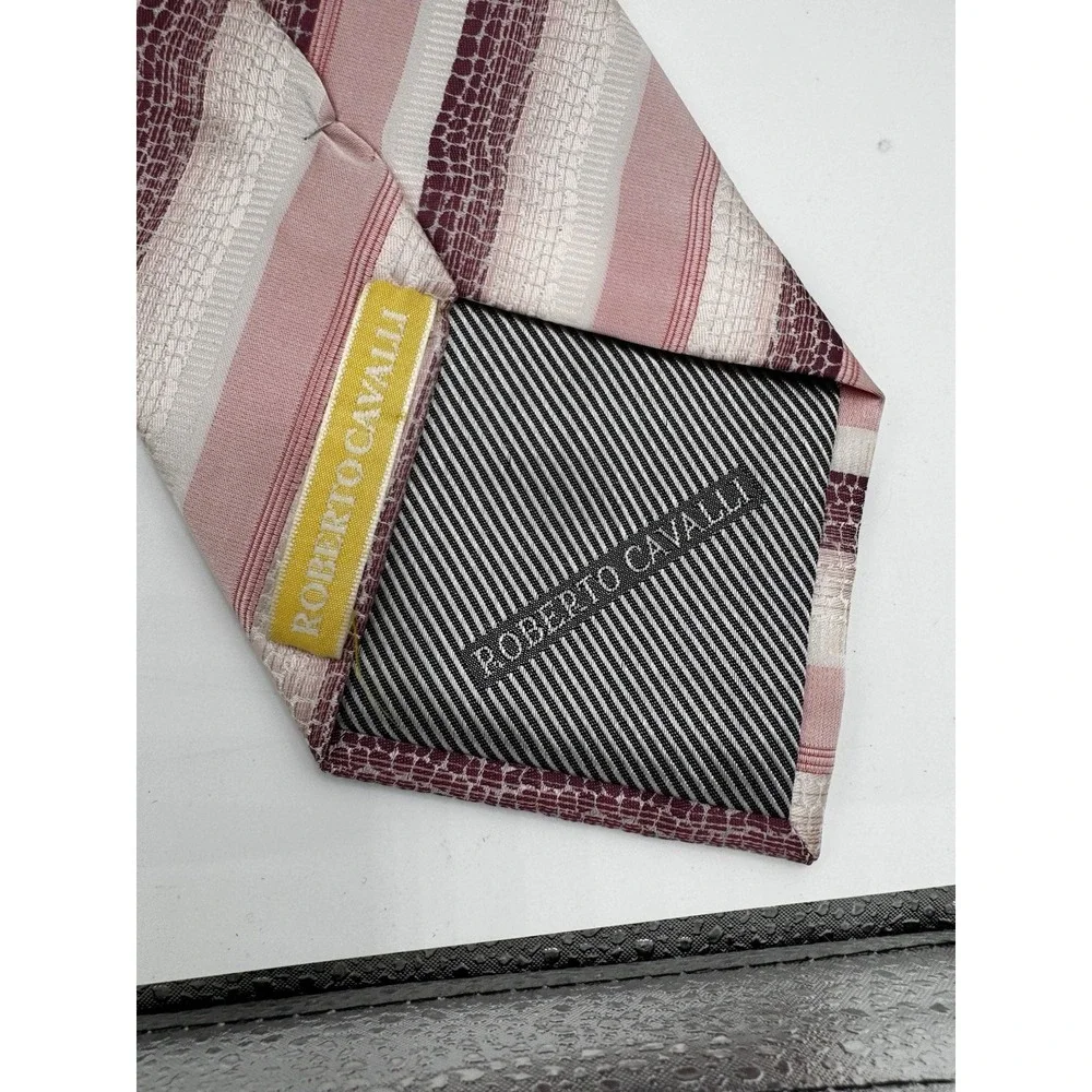 roberto cavalli Vintage Stripped Tie EUC A2 Pink